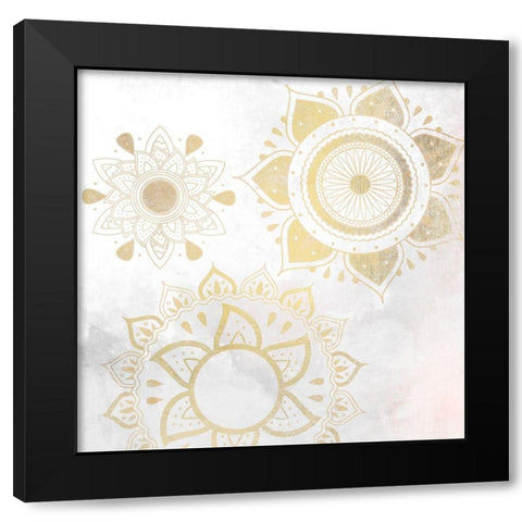 Mandala Golden 2 Black Modern Wood Framed Art Print by Kimberly, Allen