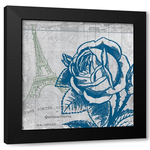 Travel Blooms 1 Black Modern Wood Framed Art Print by Kimberly, Allen