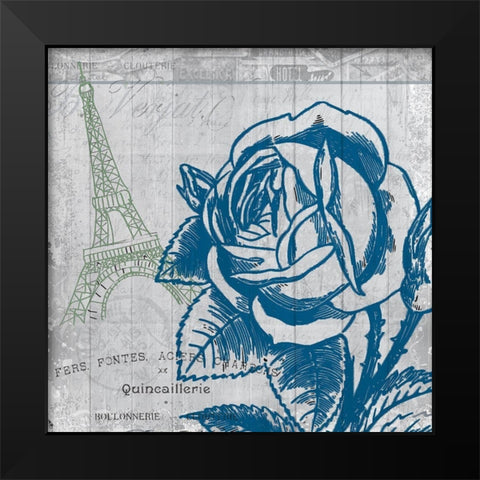 Travel Blooms 1 Black Modern Wood Framed Art Print by Kimberly, Allen