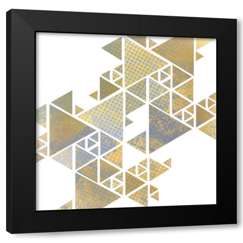 Triangle Gold 1 Black Modern Wood Framed Art Print with Double Matting by Allen, Kimberly