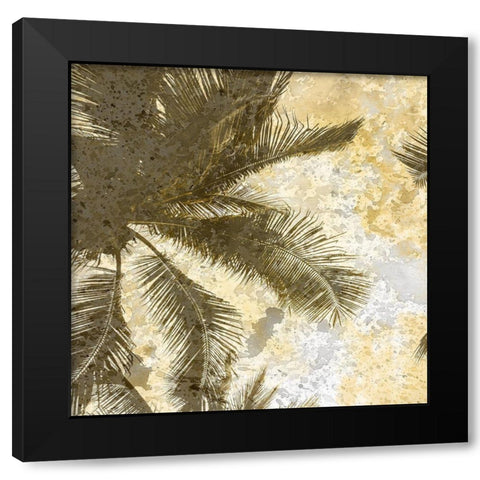 Palm Tree Gold 1 Black Modern Wood Framed Art Print by Kimberly, Allen