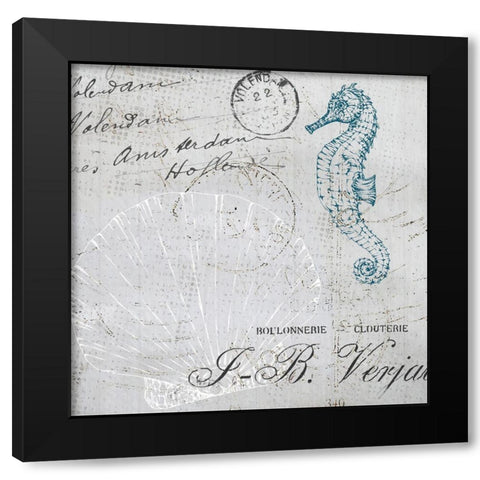 Vintage Shells 2 Black Modern Wood Framed Art Print by Kimberly, Allen