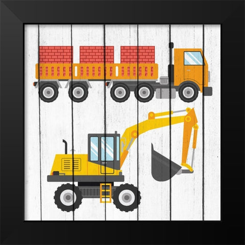 Tractor and Trucks 3 Black Modern Wood Framed Art Print by Kimberly, Allen