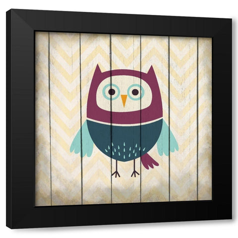 Owl 1 Black Modern Wood Framed Art Print with Double Matting by Kimberly, Allen
