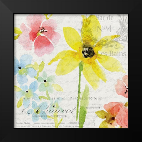 French Floral 1 Black Modern Wood Framed Art Print by Allen, Kimberly