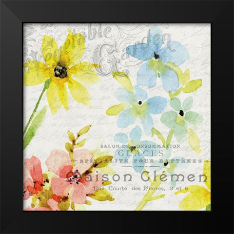 French Floral 2 Black Modern Wood Framed Art Print by Allen, Kimberly