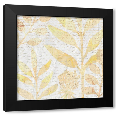 Botanical Leaves 1 Black Modern Wood Framed Art Print with Double Matting by Kimberly, Allen