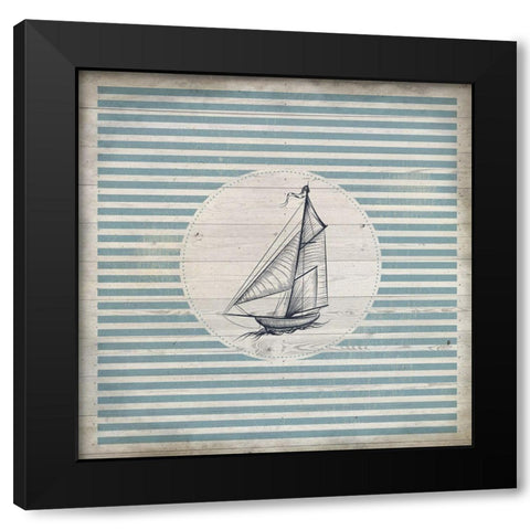 Lets Sail  2 Black Modern Wood Framed Art Print with Double Matting by Kimberly, Allen