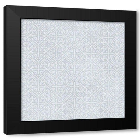 Azure Coastal Pattern 2 Black Modern Wood Framed Art Print with Double Matting by Kimberly, Allen