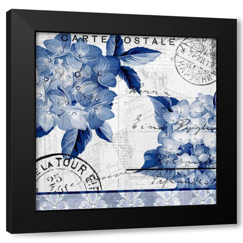 Hydrangea Square 2 Black Modern Wood Framed Art Print with Double Matting by Kimberly, Allen