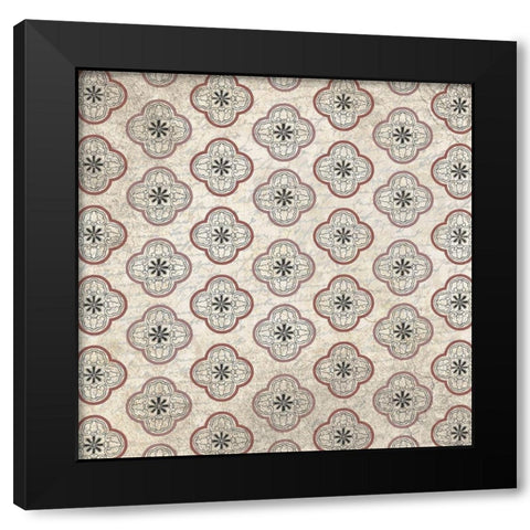 Magnolia Series Pattern 1 Black Modern Wood Framed Art Print with Double Matting by Kimberly, Allen
