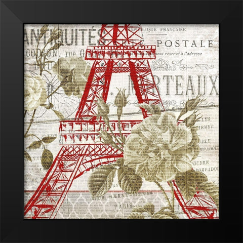 Paris Script Series 3 Black Modern Wood Framed Art Print by Kimberly, Allen