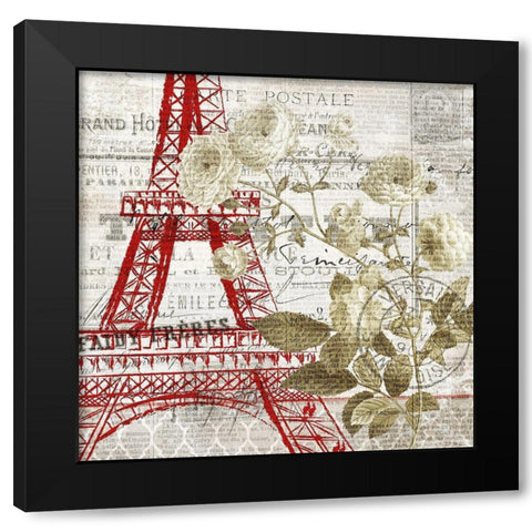 Paris Script Series 4 Black Modern Wood Framed Art Print by Kimberly, Allen