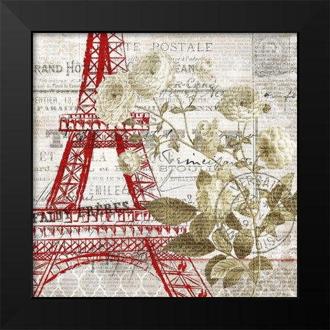 Paris Script Series 4 Black Modern Wood Framed Art Print by Kimberly, Allen
