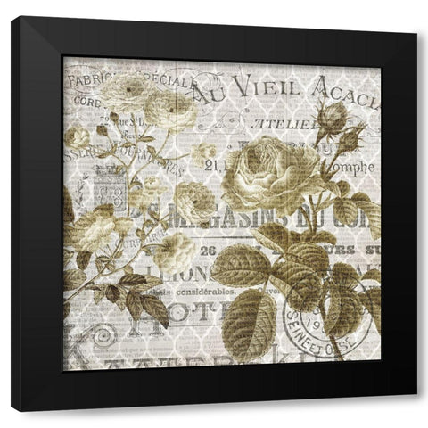 Paris Script Series 5 Black Modern Wood Framed Art Print by Kimberly, Allen