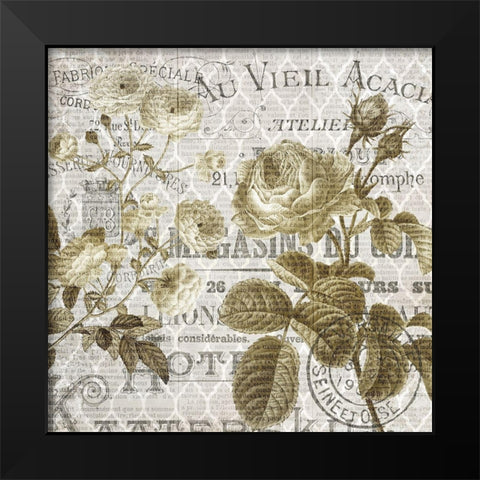 Paris Script Series 5 Black Modern Wood Framed Art Print by Kimberly, Allen