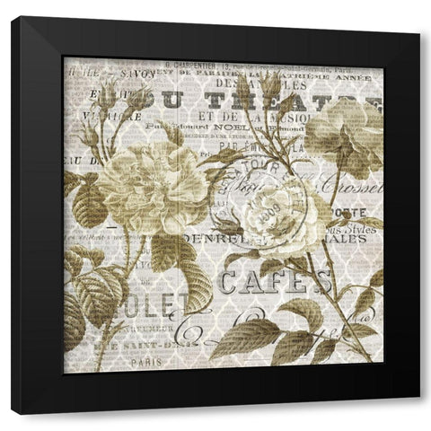 Paris Script Series 6 Black Modern Wood Framed Art Print by Kimberly, Allen