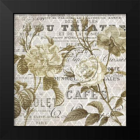 Paris Script Series 6 Black Modern Wood Framed Art Print by Kimberly, Allen