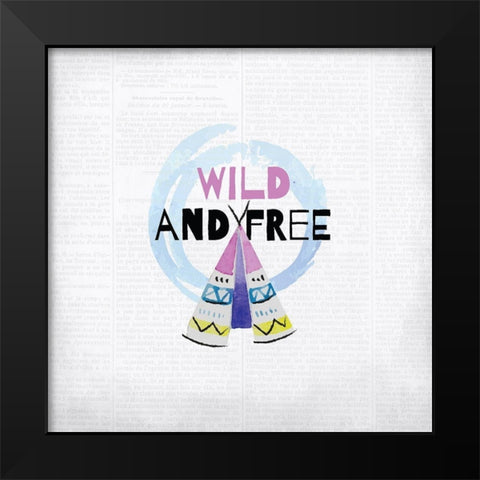 Newspaper Boho 2 Black Modern Wood Framed Art Print by Kimberly, Allen