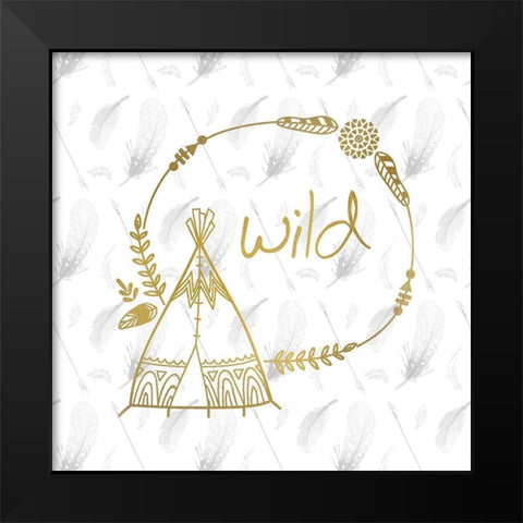 Feathered Wild Black Modern Wood Framed Art Print by Kimberly, Allen