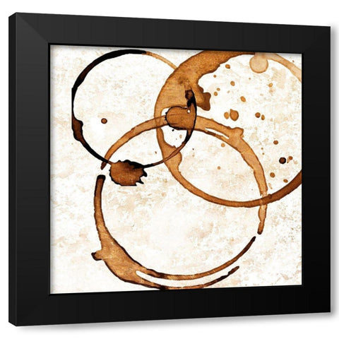 Copper Circles 2 Black Modern Wood Framed Art Print with Double Matting by Allen, Kimberly