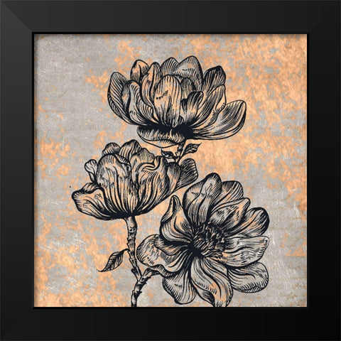 Notes on Floral 3 Black Modern Wood Framed Art Print by Kimberly, Allen