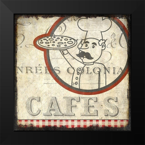 Cafes 1 Black Modern Wood Framed Art Print by Kimberly, Allen