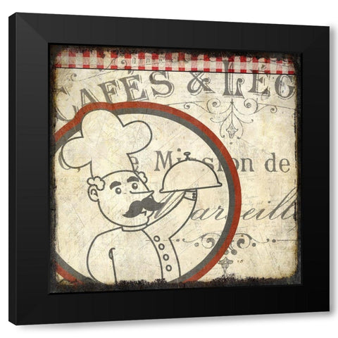 Cafes 2 Black Modern Wood Framed Art Print with Double Matting by Kimberly, Allen