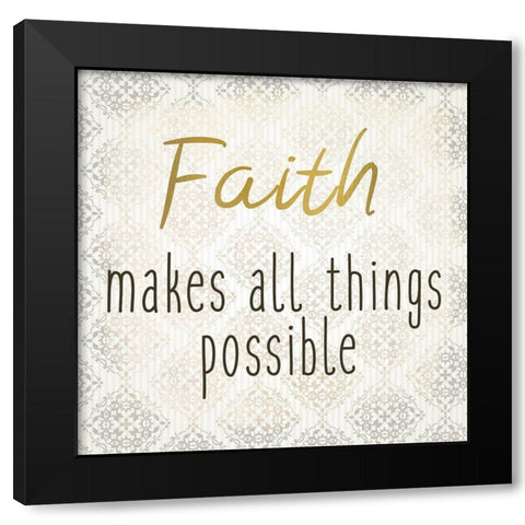 Faith Hope Love 1 Black Modern Wood Framed Art Print with Double Matting by Kimberly, Allen