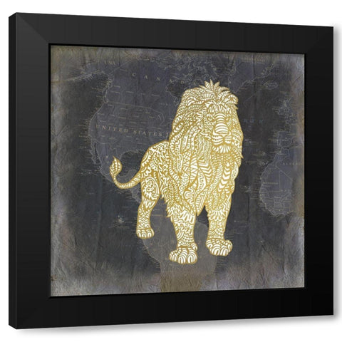 Global Animals 2 Black Modern Wood Framed Art Print by Kimberly, Allen