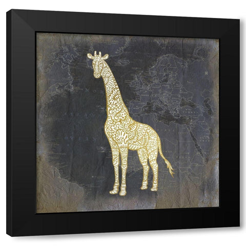 Global Animals 3 Black Modern Wood Framed Art Print by Kimberly, Allen