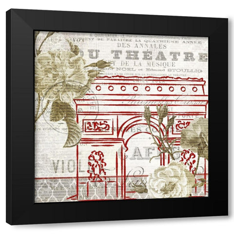 Paris Script Series 7 Black Modern Wood Framed Art Print by Kimberly, Allen