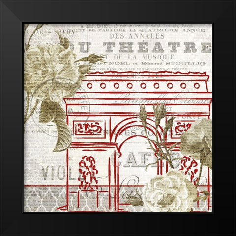 Paris Script Series 7 Black Modern Wood Framed Art Print by Kimberly, Allen