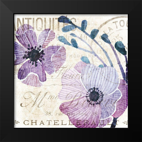 Soft Floral Purple 1 Black Modern Wood Framed Art Print by Kimberly, Allen