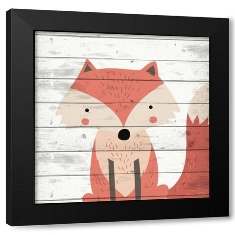 Woodland Creatures 1 Black Modern Wood Framed Art Print with Double Matting by Allen, Kimberly