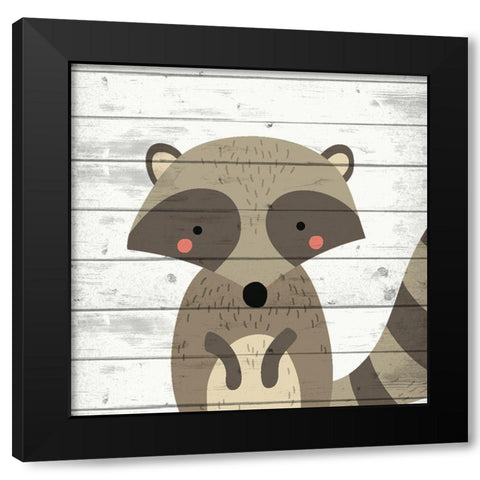 Woodland Creatures 3 Black Modern Wood Framed Art Print by Allen, Kimberly