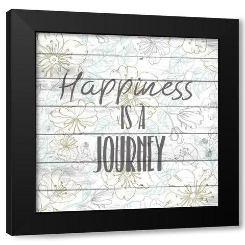Happiness 1 Black Modern Wood Framed Art Print with Double Matting by Kimberly, Allen