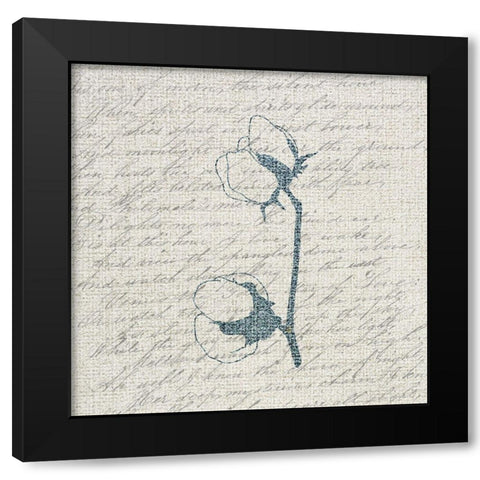 Cotton Blossoms 1 Black Modern Wood Framed Art Print by Kimberly, Allen