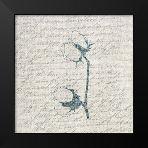 Cotton Blossoms 1 Black Modern Wood Framed Art Print by Kimberly, Allen