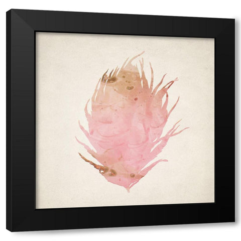 Pink Peacock 2 Black Modern Wood Framed Art Print with Double Matting by Kimberly, Allen