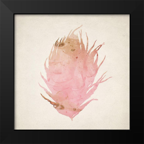 Pink Peacock 2 Black Modern Wood Framed Art Print by Kimberly, Allen