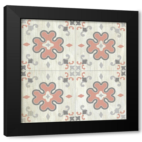 Tiled Grey 2 Black Modern Wood Framed Art Print with Double Matting by Kimberly, Allen