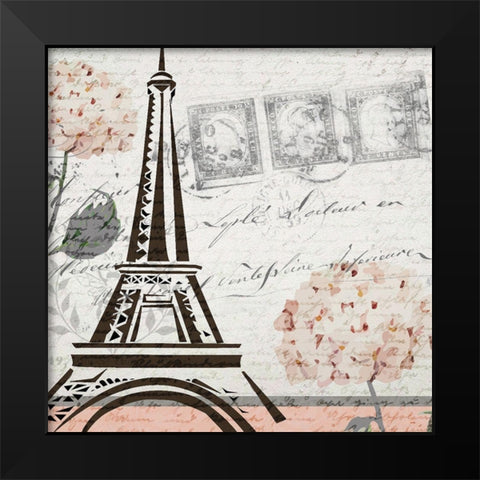 Hydrangea Paris Grey  1 Black Modern Wood Framed Art Print by Kimberly, Allen