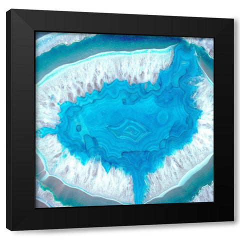 Blue Geo 1 Black Modern Wood Framed Art Print with Double Matting by Kimberly, Allen