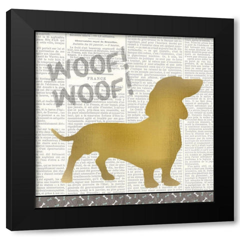 Ruff Ruff 2 Black Modern Wood Framed Art Print by Kimberly, Allen