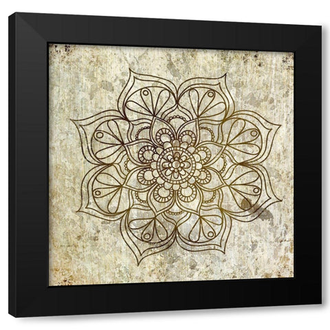 Splatter Mandala 1 Black Modern Wood Framed Art Print with Double Matting by Kimberly, Allen