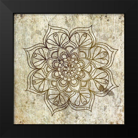 Splatter Mandala 1 Black Modern Wood Framed Art Print by Kimberly, Allen