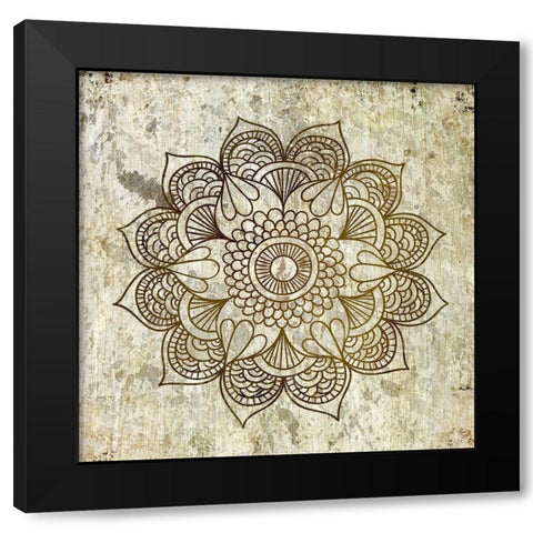Splatter Mandala 2 Black Modern Wood Framed Art Print by Kimberly, Allen