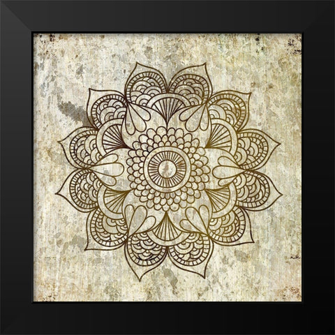 Splatter Mandala 2 Black Modern Wood Framed Art Print by Kimberly, Allen