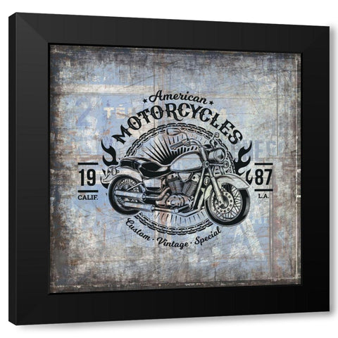 American Motorcycle 1 Black Modern Wood Framed Art Print by Kimberly, Allen